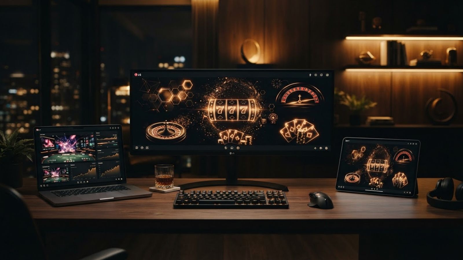 Online casino interface displayed on devices
